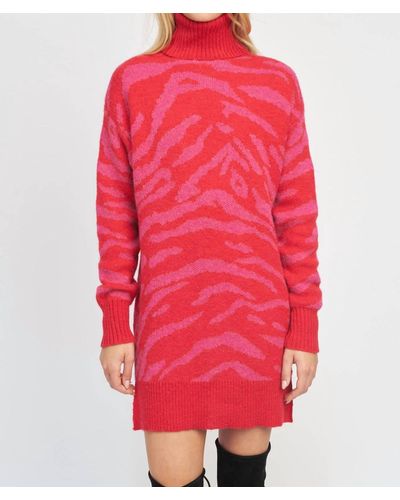 En Saison Mavis Sweater Dress - Red