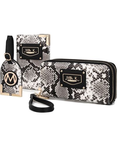 MKF Collection by Mia K Darla Snake Travel Gift For Set - 3 Pieces - Black