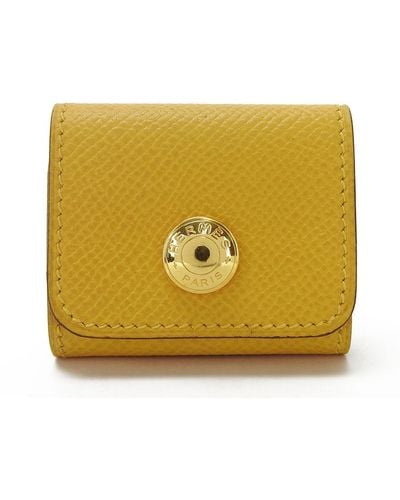 Hermès Leather Clutch Bag (pre-owned) - Yellow
