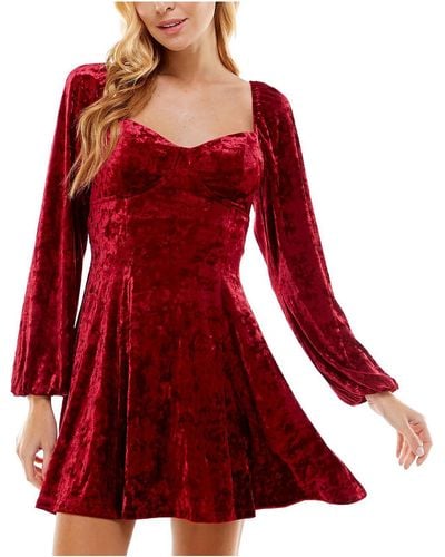 City Studios Velvet Mini Cocktail And Party Dress - Red