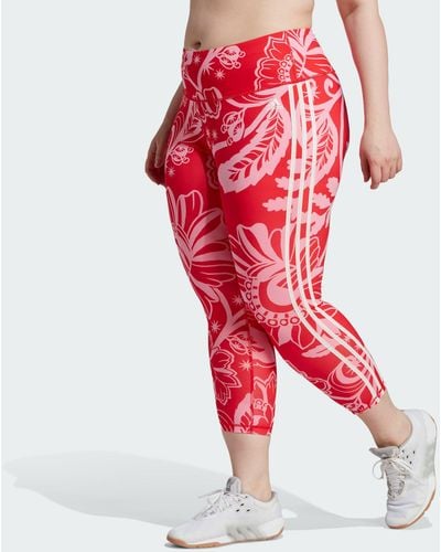 adidas X Farm Rio 7/8 leggings (plus Size) - Red