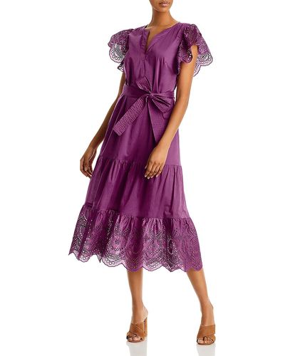 Rails Gia Eyelet Cotton Maxi Dress - Purple