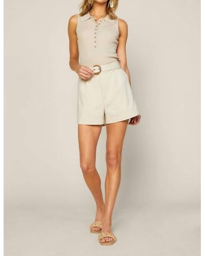 Skies Are Blue The Belted Shorts - Natural