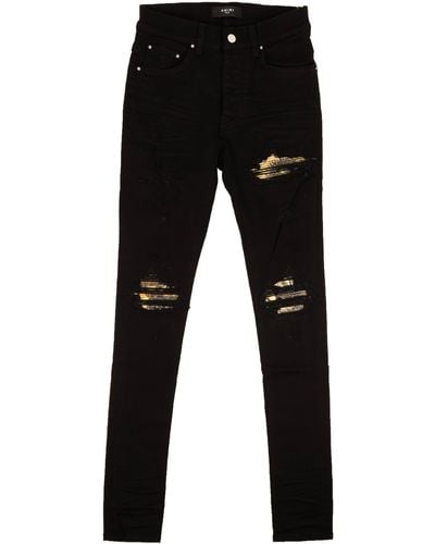 Amiri Black Aloha Mx1 Skinny Denim Jeans