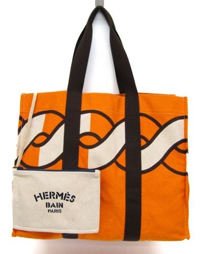 Hermès Torsade Cotton Tote Bag (pre-owned) - Orange