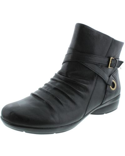 Naturalizer Cycle Leather Ankle-high Riding Boots - Black