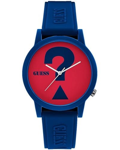 Guess Red Dial Watch - Blue