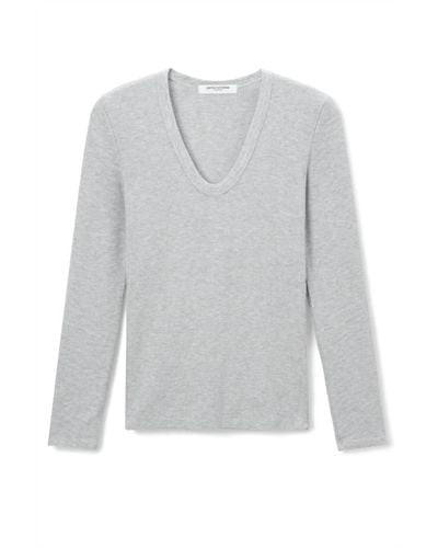 PERFECTWHITETEE Robyn Long Sleeve Tee - Gray