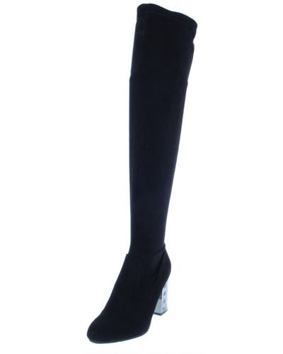 Carlos By Carlos Santana Quantum Night Out Round Toe Knee-high Boots - Black