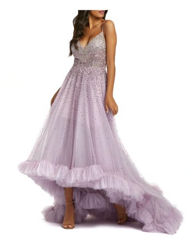 Mac Duggal Embellished High-low Evening Dress - Purple