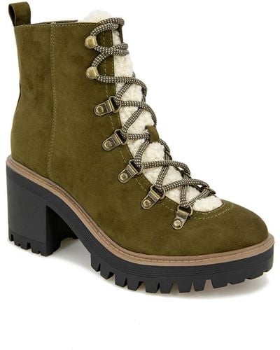 Esprit Flynn Lace-up Side Zip Ankle Boots - Green