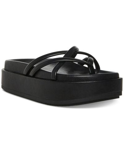 Madden Girl Fowler Thong Platform Slide Sandals - Black