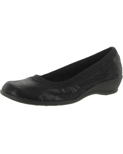 Hush Puppies Rogan Shimmer Wedge Round-toe Shoes - Black