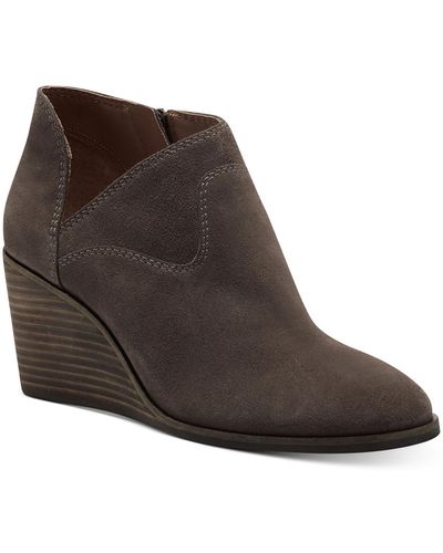 Lucky Brand Zollie Suede Ankle Booties - Brown