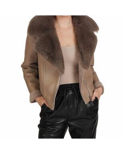Love Token Alana Faux Leather Jacket - Brown