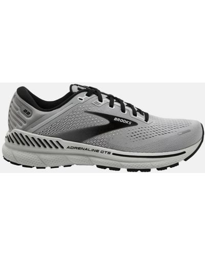 Brooks Adrenaline Gts 22 Running Shoes- 2e/wide Width In Alloy/grey/black - Gray