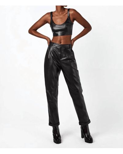 AS by DF Denise Recycled Leather Trouser - Black