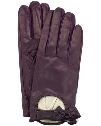 Portolano Leather Driving Gloves - Purple