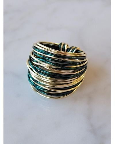 A Blonde and Her Bag Marcia Wire Wrap Ring - Metallic