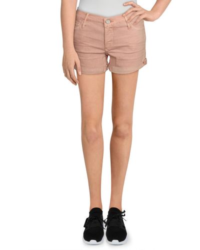 Black Orchid Low Rise Solid Cutoff Shorts - Pink