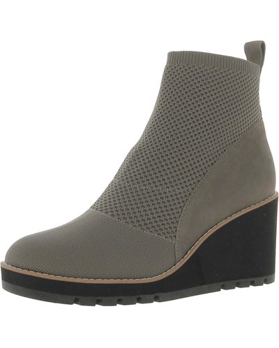Eileen Fisher Quill-st Leather Pull On Ankle Boots - Gray