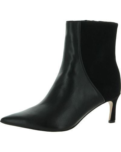 Naturalizer Florentine Leather Kitten Heel Ankle Boots - Black