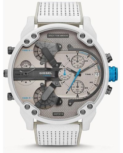 DIESEL Mr. Daddy 2.0 Chronograph, White-tone Stainless Steel Watch - Gray