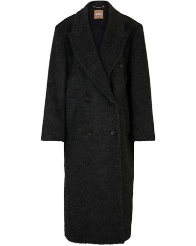 BOSS Double-breasted Coat - Black