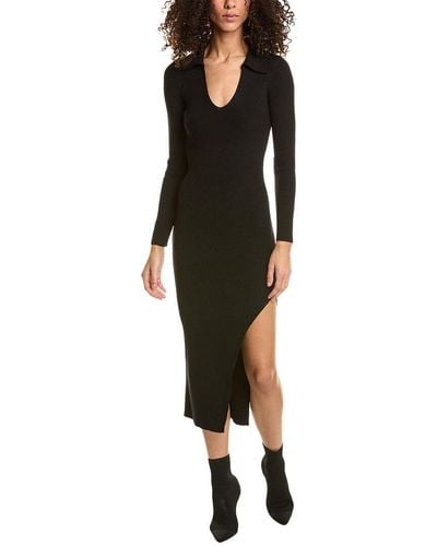 Dress Forum Wide Collar Midi Dress - Black