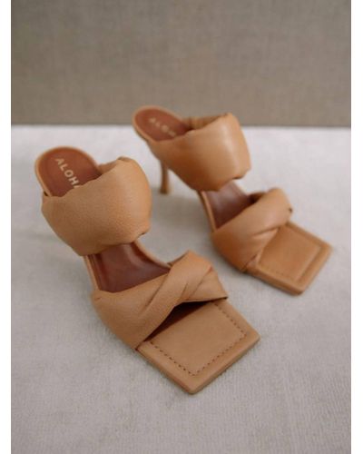 Alohas Twist Strap Leather Mules - Brown