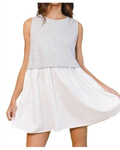 Bucketlist Harlow Oversize Sleeveless Mini Dress - White