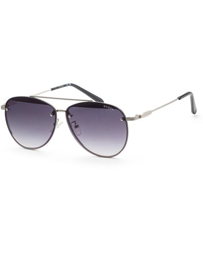 Guess 63mm Black Sunglasses Gf0386-10b - Metallic