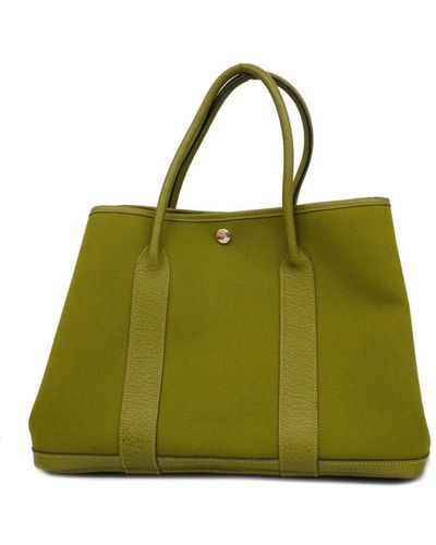 Hermès Garden Party Leather Tote Bag (pre-owned) - Green