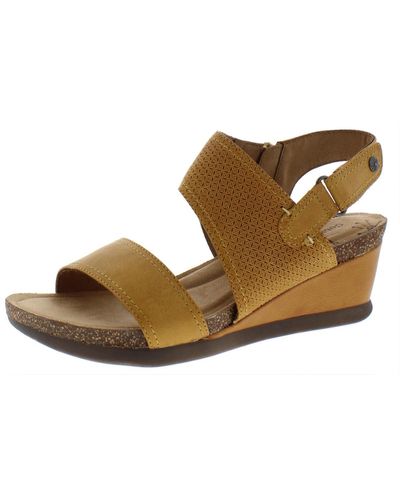 Cobb Hill Shona Leather Slingback Wedge Sandals - Brown