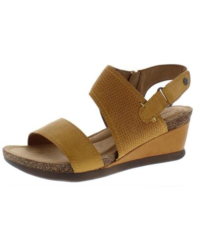 Cobb Hill Shona Leather Slingback Wedge Sandals - Brown