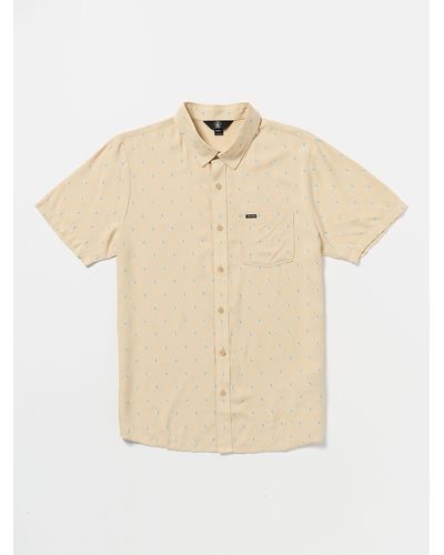 Volcom High Ball Short Sleeve Woven Shirt - Sand - Natural