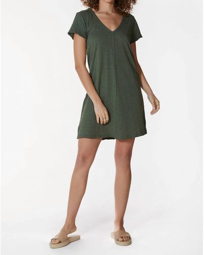 Bobi Center Seam T-shirt Dress - Green