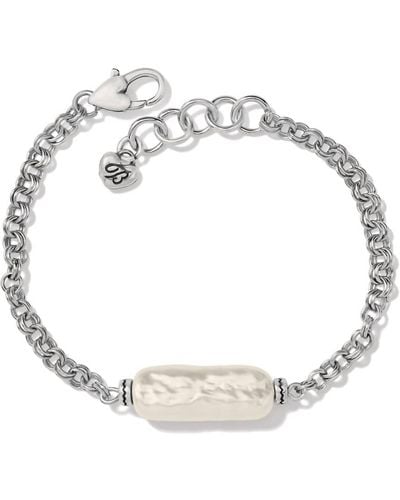 Brighton Pebble Pearl Double Link Bracelet - Metallic