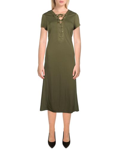 Lauren by Ralph Lauren Cap Sleeve Long Maxi Dress - Green