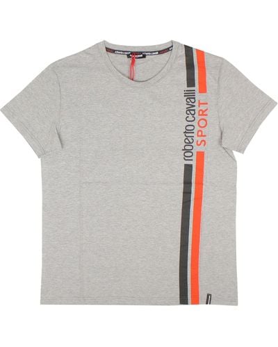 Roberto Cavalli Rc Sport Stripe T-shirt - Gray