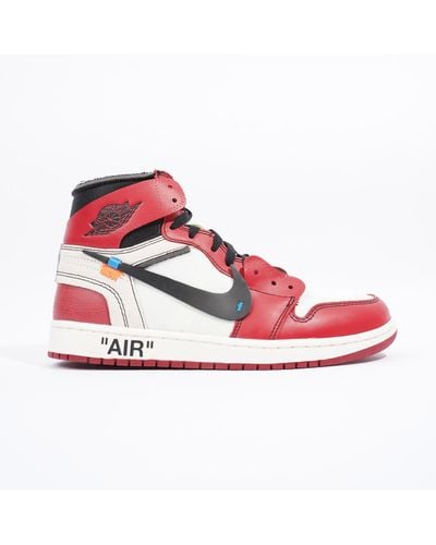 NIKE X OFF-WHITE Jordan 1 Chicago Off The 10 / / Varsity Leather - Red