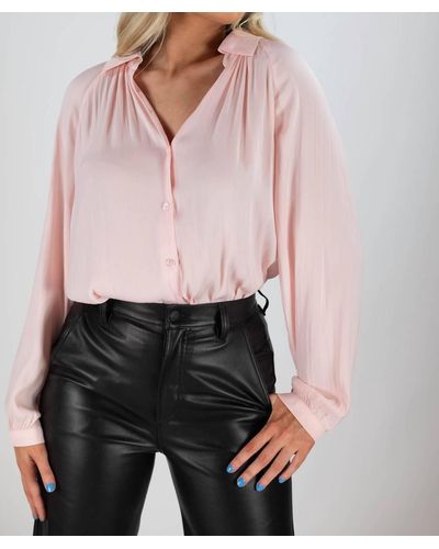 Sanctuary Casually Cute Sateen Blouse - Pink