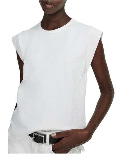 Rag & Bone Cap Sleeve Solid Pullover Top - White