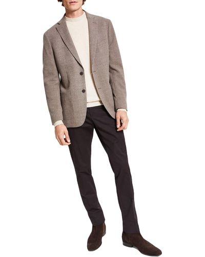 Calvin Klein Textured Collared Sportcoat - Gray