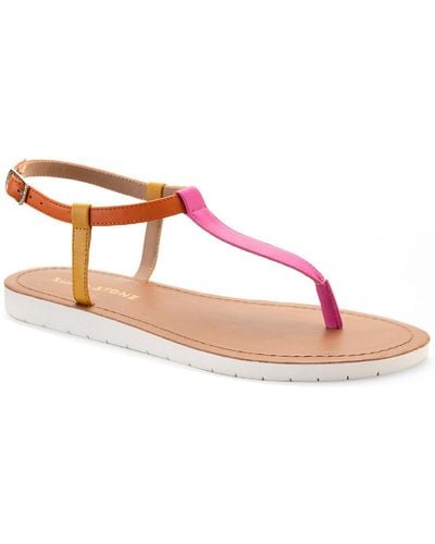 Sun & Stone Kristi Faux Leather Slingback Flat Sandals - Pink
