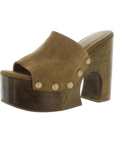 Cult Gaia Leather Platform Sandals - Brown