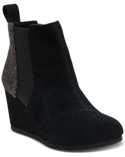 TOMS Emery Suede Ankle Chelsea Boots - Black
