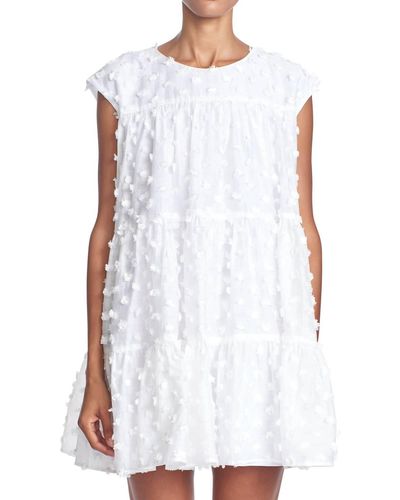 Corey Lynn Calter Frannie Pom Pom Mini Dress - White