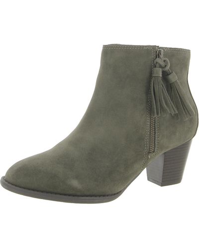 Vionic Madeline Leather Dressy Ankle Boots - Green