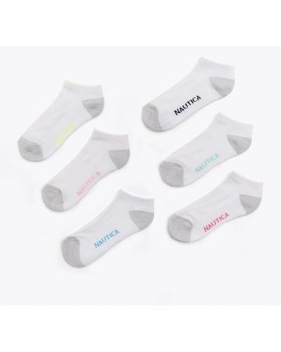 Nautica Athletic Low Cut Socks, 6-pack - White
